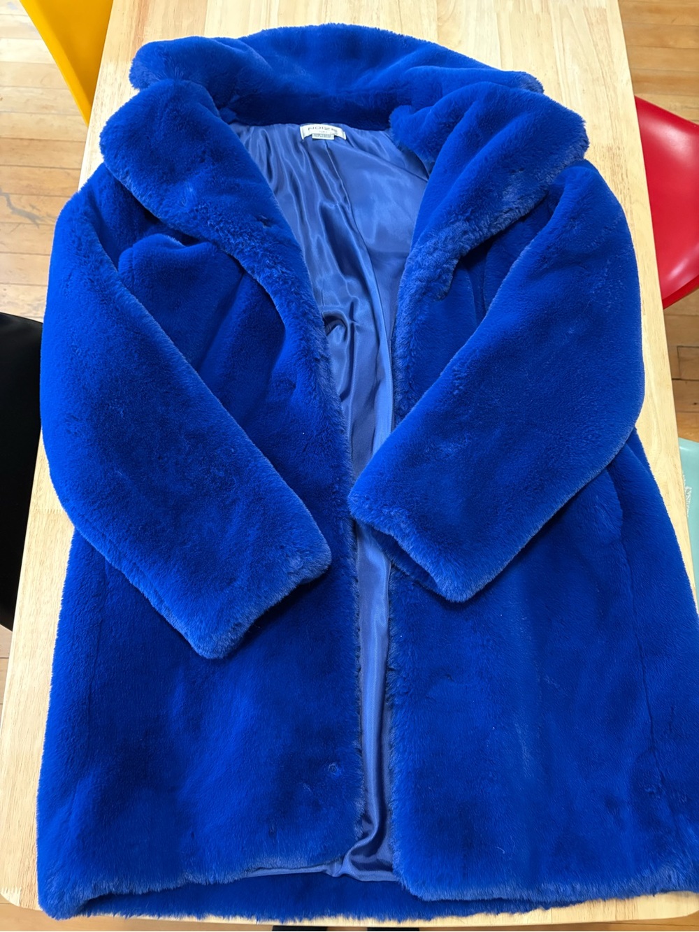 Faux Fur Coat - Electric Blue